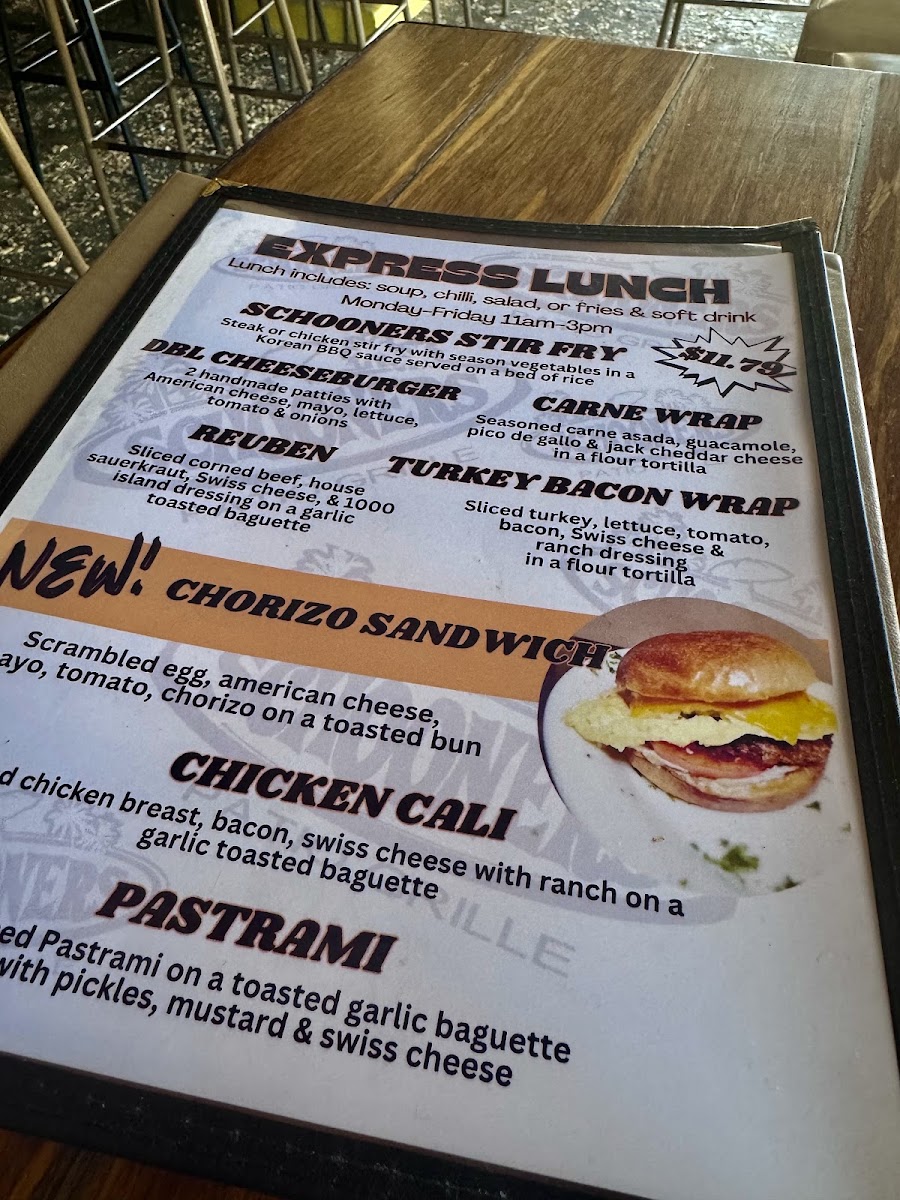 Schooners Patio Grille Menu - Image 2